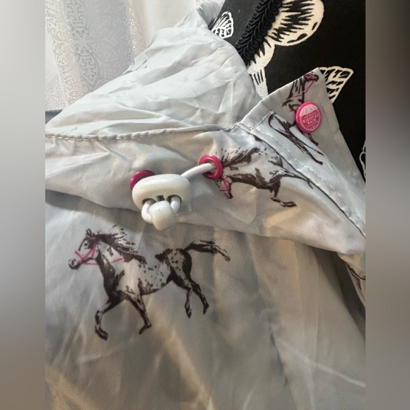 Joules Horse Print Golightly Waterproof Packable Rain  Jacket Gray Women’s 10 - Picture 7 of 15